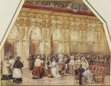 Marriage of Prince Ferdinand Philippe d'Orleans and Duchess Helene of Mecklenburg-Schwerin, 1837. Creator: Lami, Eugène Louis (1800-1890)
