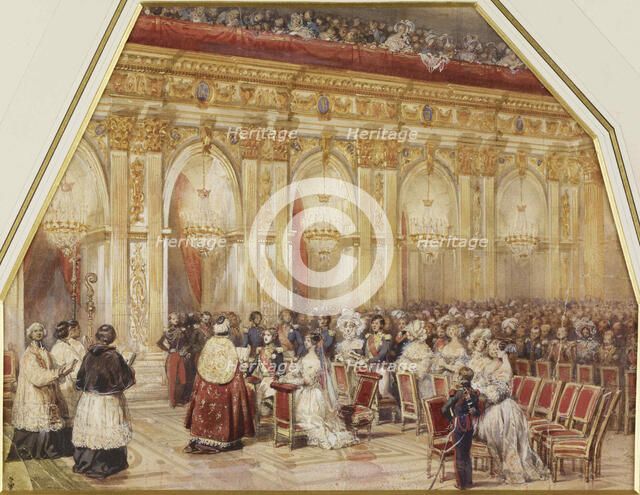 Marriage of Prince Ferdinand Philippe d'Orleans and Duchess Helene of Mecklenburg-Schwerin, 1837. Creator: Lami, Eugène Louis (1800-1890).