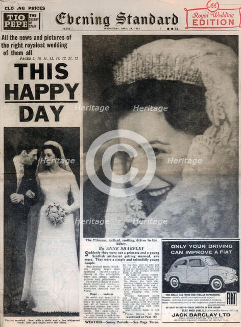 Marriage of Princess Alexandra and Angus Ogilvy, 24 April 1963. Artist: Unknown
