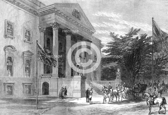 Marriage of Princess Louise: arrival of the newly-married pair at Claremont, 1871. Creator: Unknown.