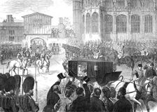 Marriage of Princess Louise: leaving St. George's Chapel, Windsor, 1871. Creator: Unknown