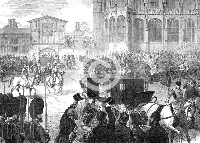 Marriage of Princess Louise: leaving St. George's Chapel, Windsor, 1871. Creator: Unknown.