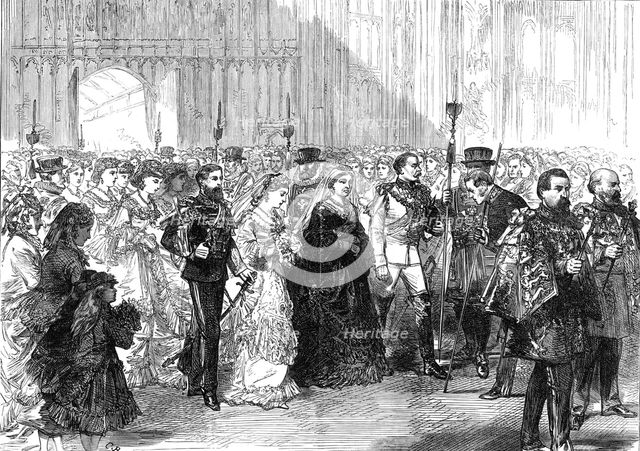 Marriage of Princess Louise: the Bride's Procession in St. George's Chapel, Windsor, 1871. Creator: Unknown.