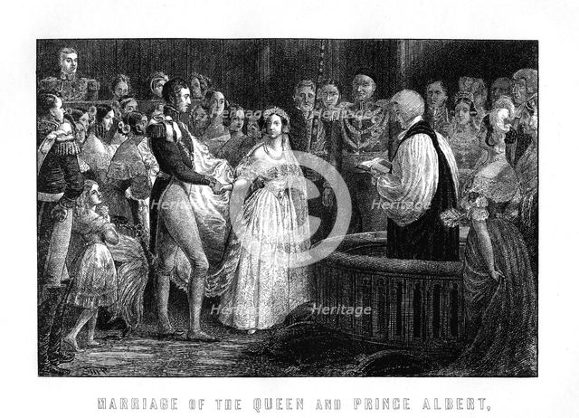Marriage of Queen Victoria and Albert, Chapel Royal, St James's Palace, 10th February, 1840, (1899). Artist: Unknown