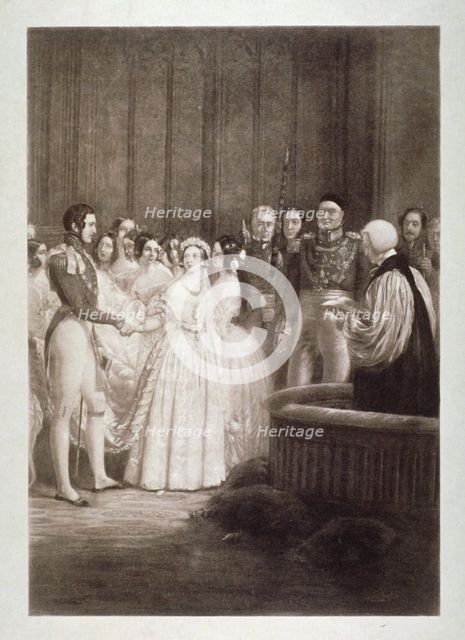 Marriage of Queen Victoria and Prince Albert, St James's Palace, Westminster, London, 1840. Artist: George Hayter