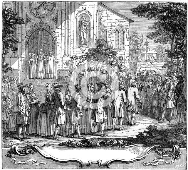 Marriage Of Ten Poor Girls, 1761, (1885).Artist: Hubert Francois Gravelot