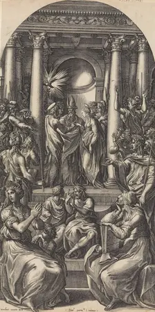 Marriage of the Virgin, ca. 1525-26. Creator: Giovanni Jacopo Caraglio