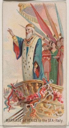 Marriage of Venice to the Sea, Italy, from the Holidays series (N80) for Duke brand cigare..., 1890. Creator: George S. Harris & Sons