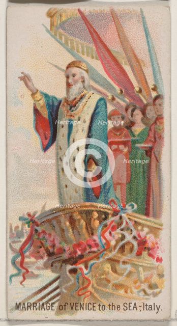 Marriage of Venice to the Sea, Italy, from the Holidays series (N80) for Duke brand cigare..., 1890. Creator: George S. Harris & Sons.