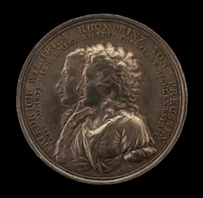 Marriage Medal of Crown Prince Frederick William of Prussia and Princess Louise..., [obverse], 1793. Creators: Daniel Friedrich Loos, Friedrich Wilhelm Loos