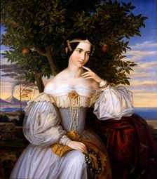 Marriage Portrait of Charlotte de Rothschild, 1836. Creator: Oppenheim, Moritz Daniel (1800-1882)