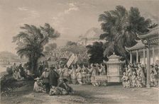 Marriage Procession at the Blue-cloud Creek, Chin-keang-foo c1843-1858. Creator: Samuel Bradshaw