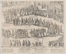Marriage procession for the wedding of Elizabeth Stuart, daughter of James I, and..., 1613 or after. Creator: Possibly by Abraham Hogenberg