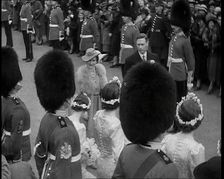 Marriage Procession of Anne Bowes-Lyon and Lieutenant-Colonel Thomas Anson With King George..., 1938 Creator: British Pathe Ltd
