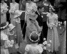 Marriage Procession of Anne Bowes-Lyon and Lieutenant-Colonel Thomas Anson With King George..., 1938 Creator: British Pathe Ltd