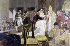 Marriage with Maria Mercedes of Orleans and Bourbon Alfonso XII, King of Spain (1857-1885), eng…