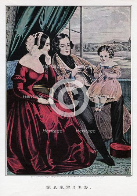 'Married', 1845.Artist: Nathaniel Currier