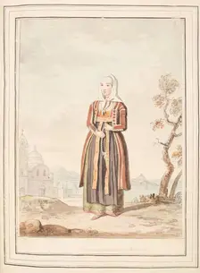 Married Woman of Procida, leaf from A Collection of Dresses by David Allan Mostly from Nature 1776 Creator: David Allan