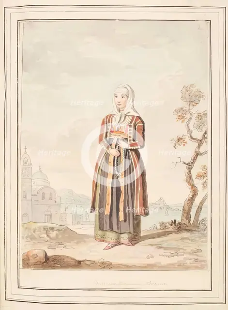 Married Woman of Procida, leaf from 'A Collection of Dresses by David Allan Mostly from Nature',1776 Creator: David Allan.