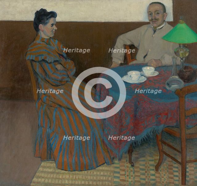 Married Couple at the Table, 1900-1905. Creator: Július Andorko.