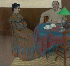 Married Couple at the Table, 1900-1905. Creator: Július Andorko