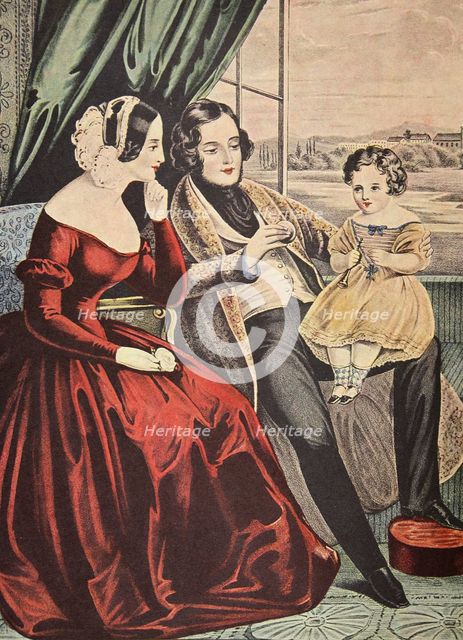 Married, Currier & Ives, pub. 1845, (Colour Lithograph)