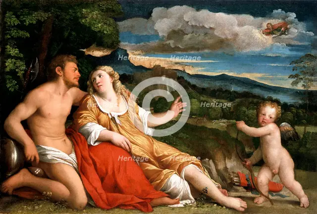 'Mars, Venus and Cupid', 1520s. Creator: Jacopo Palma il Vecchio.
