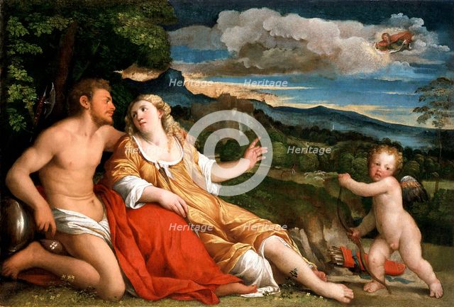 'Mars, Venus and Cupid', 1520s. Creator: Jacopo Palma il Vecchio.