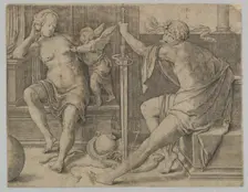 Mars, Venus and Cupid, 1530. Creator: Lucas van Leyden