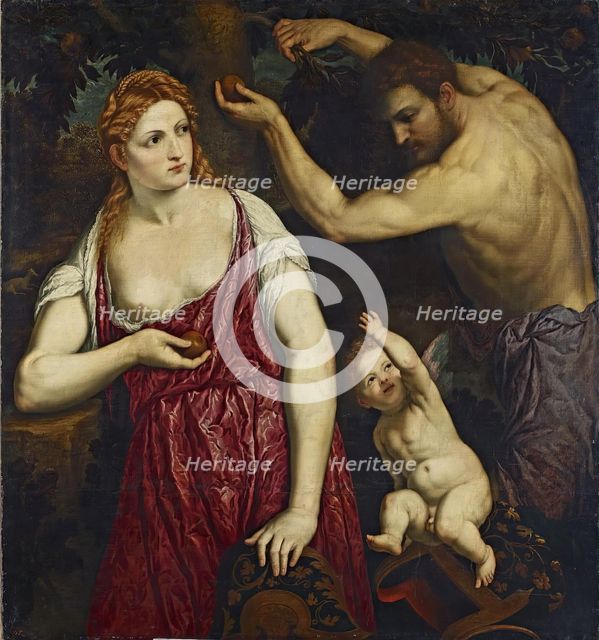 Mars, Venus and Cupid, 16th century. Creator: Paris Bordone.