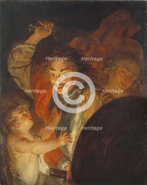 Mars, Venus and Cupid (Allegory of Anger), c.1630. Artist: Sandrart, Joachim, von (1606-1688)