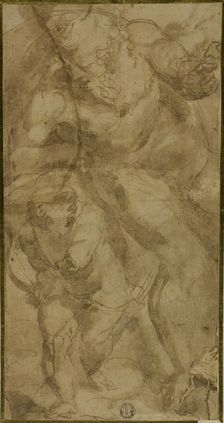 Mars and Cupid, c.1550. Creator: Luca Cambiaso