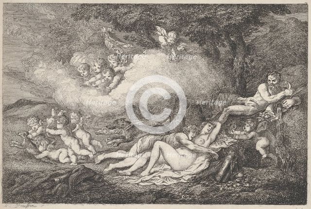 Mars and Sleeping Venus with Putti, 1799., 1799. Creator: Thomas Rowlandson.