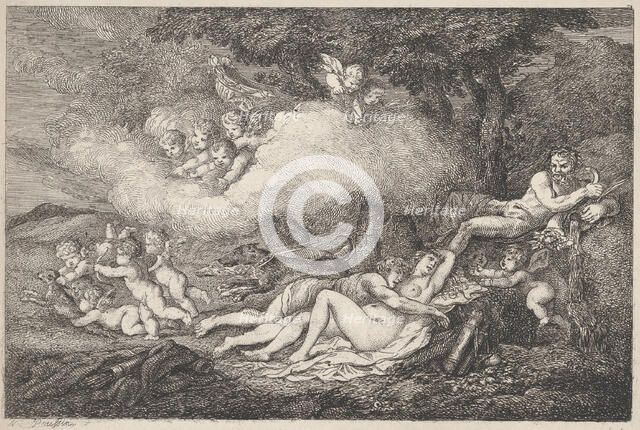 Mars and Sleeping Venus with Putti, 1799., 1799. Creator: Thomas Rowlandson.