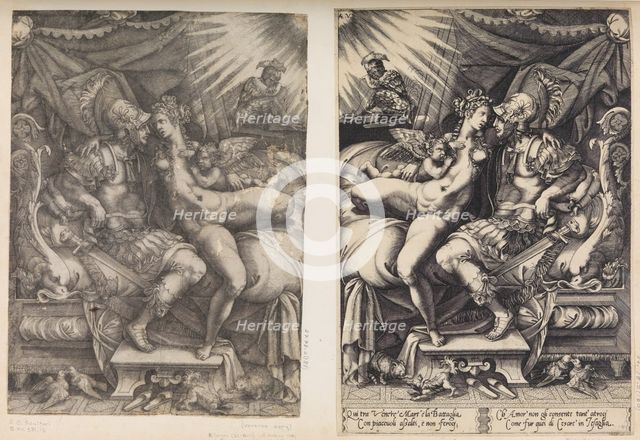 Mars and Venus, 1543. Creator: Enea Vico.