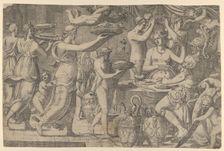 Mars and Venus Served by Cupid and the Graces, 1545-50. Creator: Leon Davent