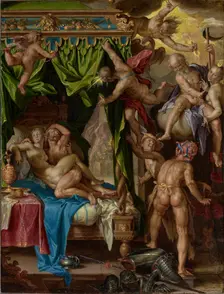 Mars and Venus Surprised by Vulcan, 1604-1608. Creator: Joachim Anthonisz Wtewael