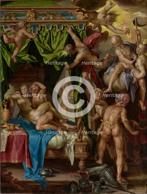 Mars and Venus Surprised by Vulcan, 1604-1608. Creator: Joachim Anthonisz Wtewael.
