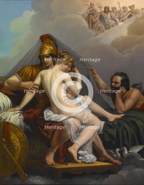 Mars and Venus Surprised by Vulcan, 1827. Creator: Alexandre-Charles Guillemot.