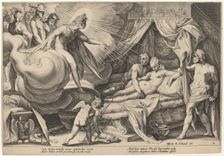 Mars and Venus Surprised, c. 1615. Creator: Goltzius, Workshop of Hendrick, after Hendrick Gol