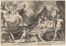 Mars and Venus Surprised, c. 1615. Creator: Goltzius, Workshop of Hendrick, after Hendrick Gol