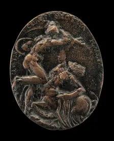 Mars Battling the Constellation Centaurus [reverse], model 1601, cast possibly before 1610. Creator: Nicolas Guinier