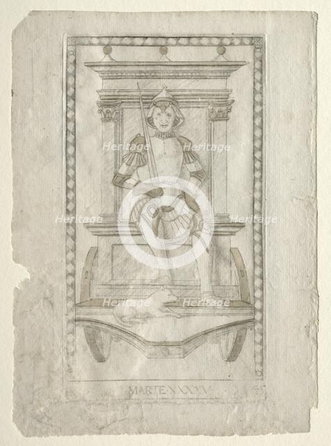 Mars (from the Tarocchi, series A: Firmaments of the Universe, #45), before 1467. Creator: Master of the E-Series Tarocchi (Italian, 15th century).