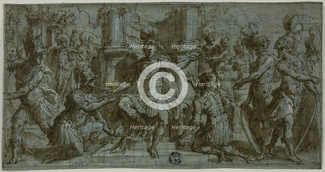 Mars (or Alexander?) Distributing the Victor's Wreaths, 1560/65. Creator: Andrea Semino.