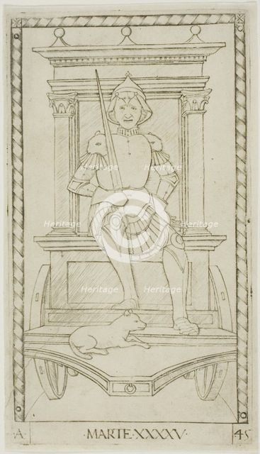 Mars, plate 45 from Planets and Spheres, c.1465. Creator: Unknown.
