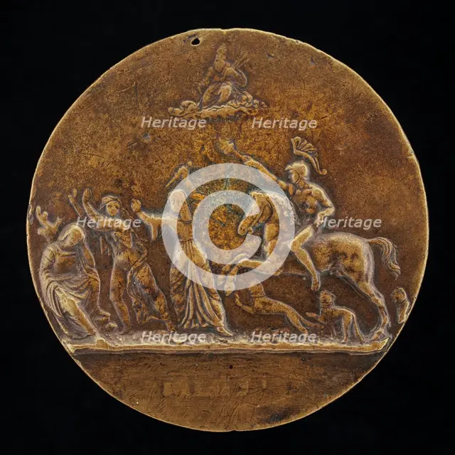 Mars Pursuing other Figures [reverse], 1513. Creator: Unknown.