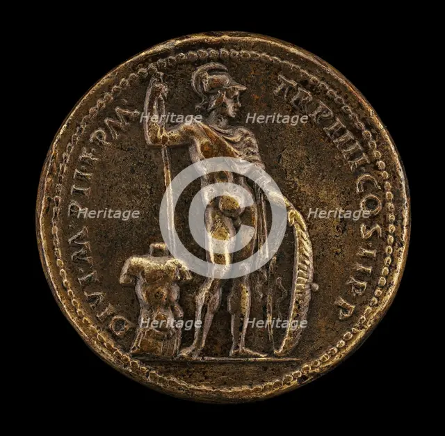 Mars Resting on a Spear and Shield [reverse]. Creator: Giovanni da Cavino.