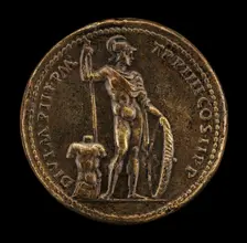 Mars Resting on a Spear and Shield [reverse]. Creator: Giovanni da Cavino