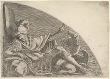 Mars Seated Amid Trophies, 1540-56. Creator: Leon Davent