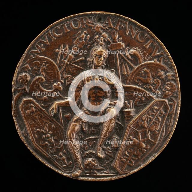 Mars Surrounded by Trophies, late 15th - early 16th century. Creator: Moderno.